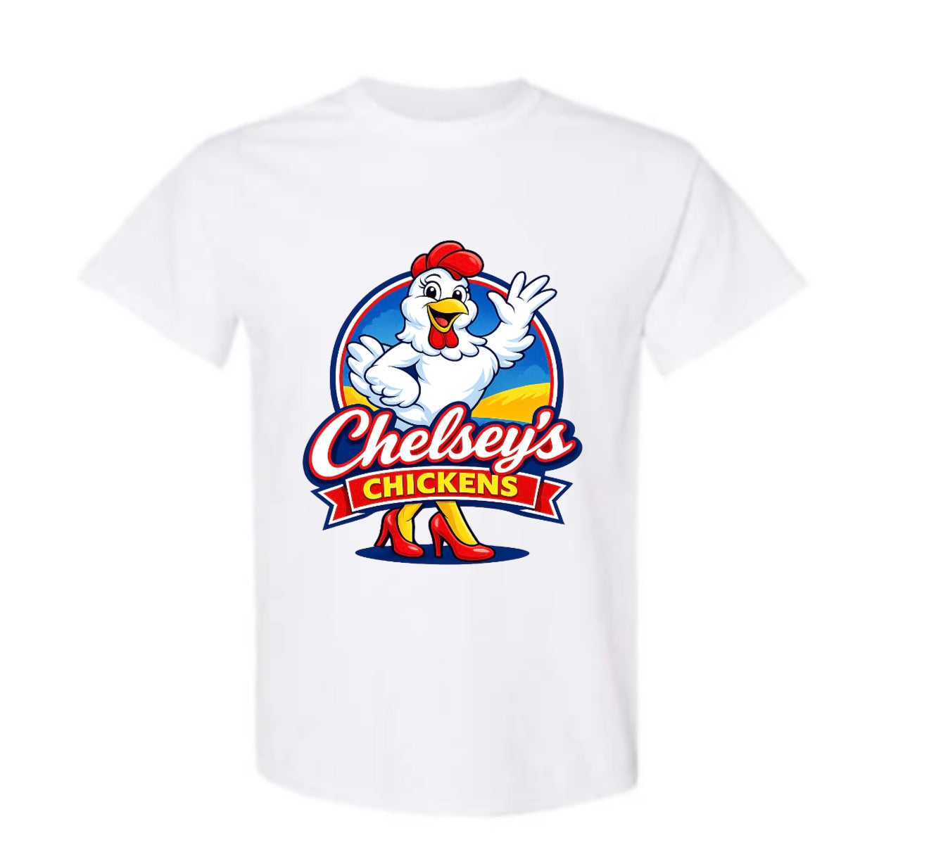 Chelsey's Chickens Short Sleeve T-Shirt - White
